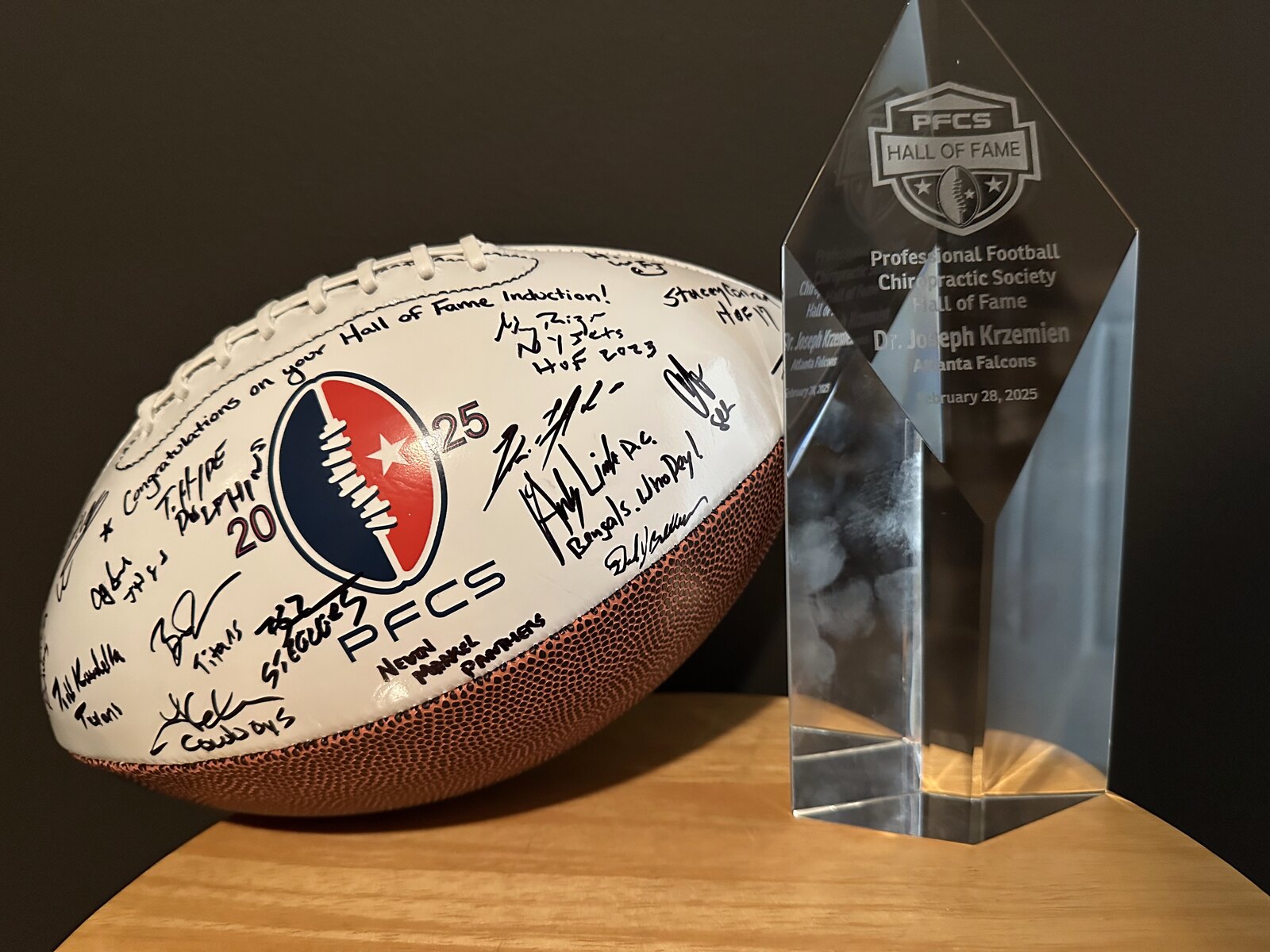 The PFCS Hall of Fame trophy